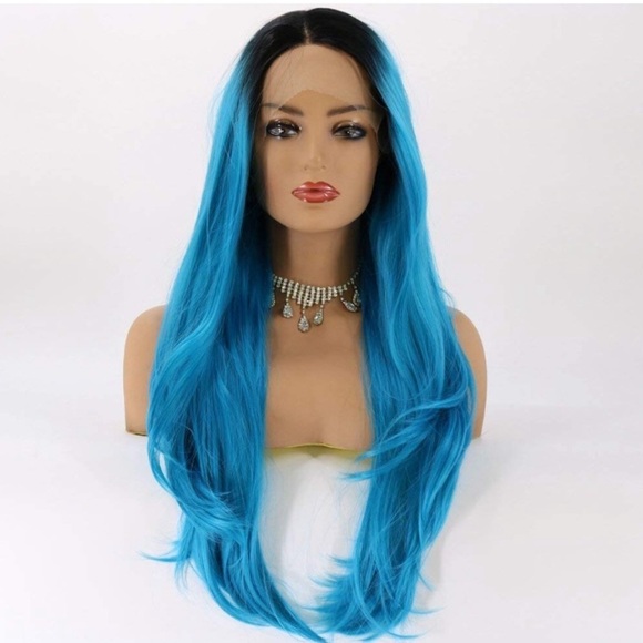💕Misty Blue OMBRÉ 24” LACE FRONT  WIG *NWT*